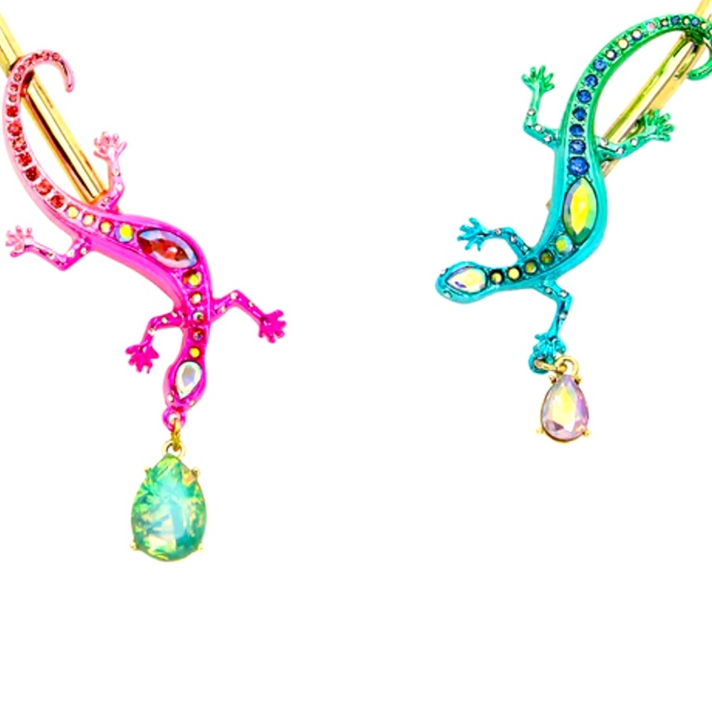 New Betsey Johnson BETSEYS PARADISE LIZARD COLLAR MULTI - Picture 4 of 9